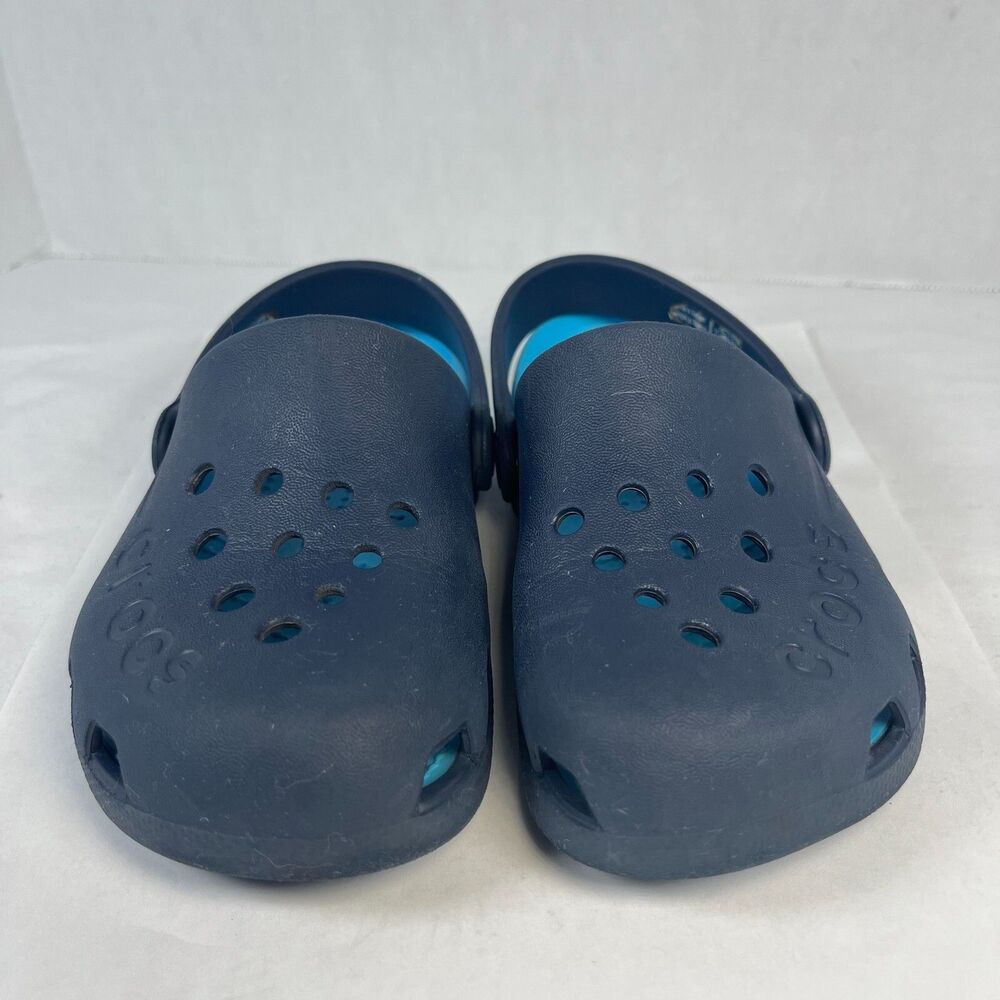 Crocs Electro Clogs Casual Comfort Shoes Blue Youth Boys 12 - Picture 5 of 7